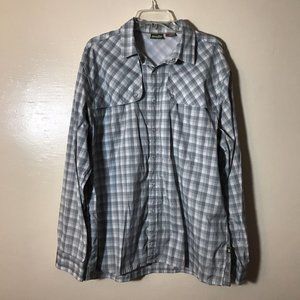 EUC Howler Bros Blue Plaid Pearl Snap Breathable Lightweight Mens Size XL